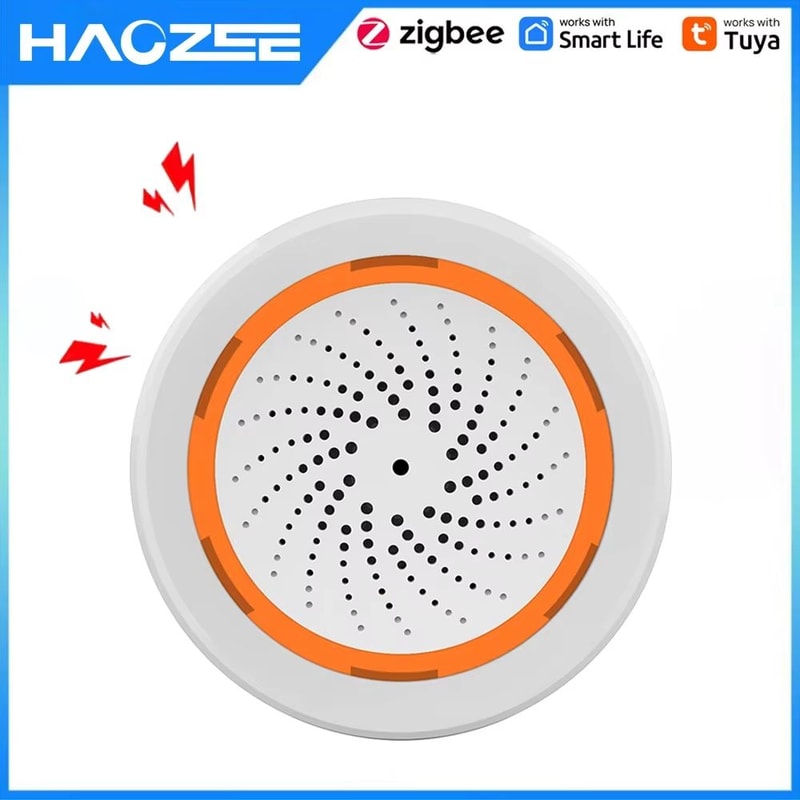 Tuya Zigbee Smart Siren Alarm With 90dB Sound And Light Alert 0