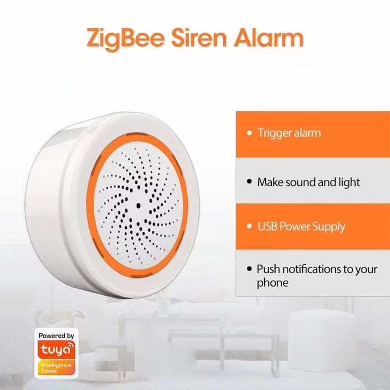 Tuya Zigbee Smart Siren Alarm With 90dB Sound And Light Alert 3