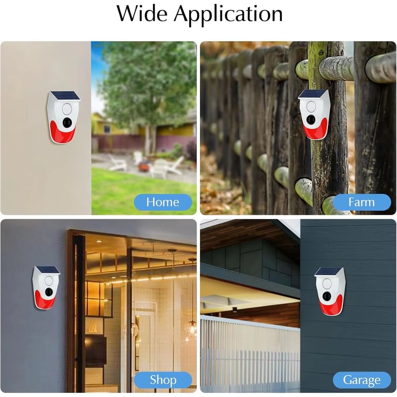 Solar Outdoor Motion Sensor Alarm With 129dB Siren And Adjustable Sensitivity 4