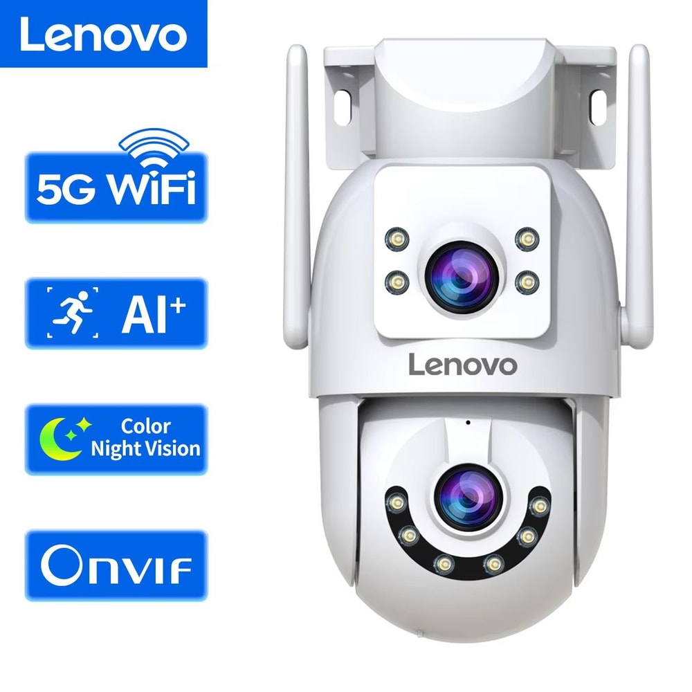 Lenovo 4K Dual Lens PTZ Outdoor WiFi Surveillance Camera With Auto Tracking 0