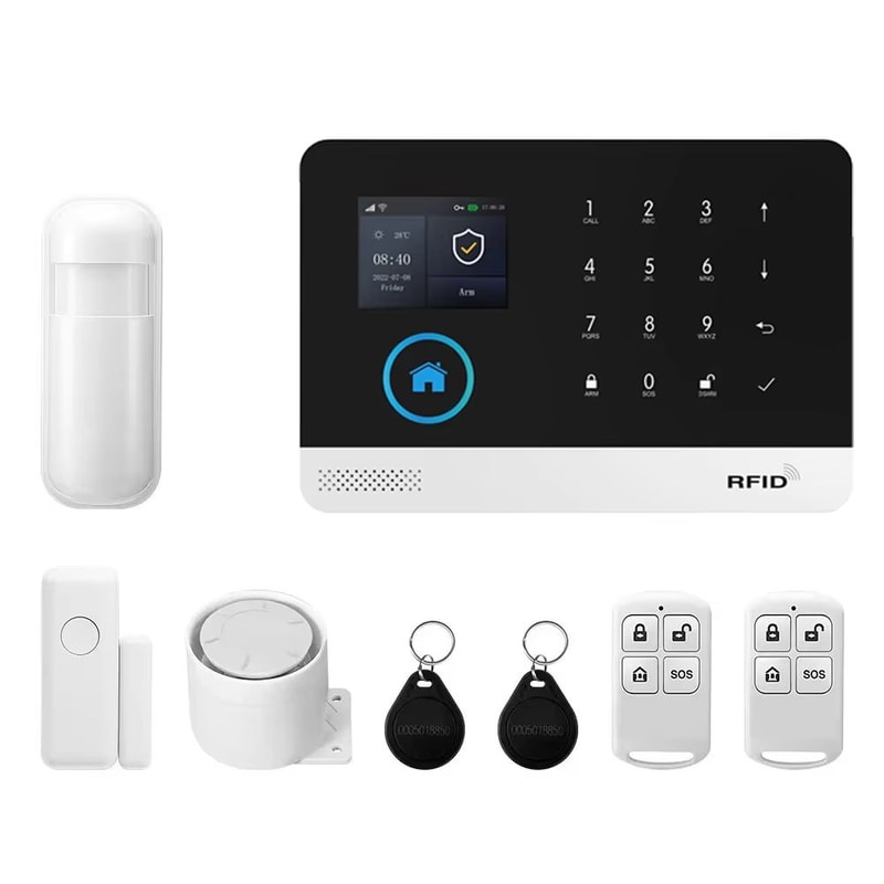 PGST Tuya Smart Life WiFi GSM 2G Home Alarm System Kit With Door And Motion Sensors 6