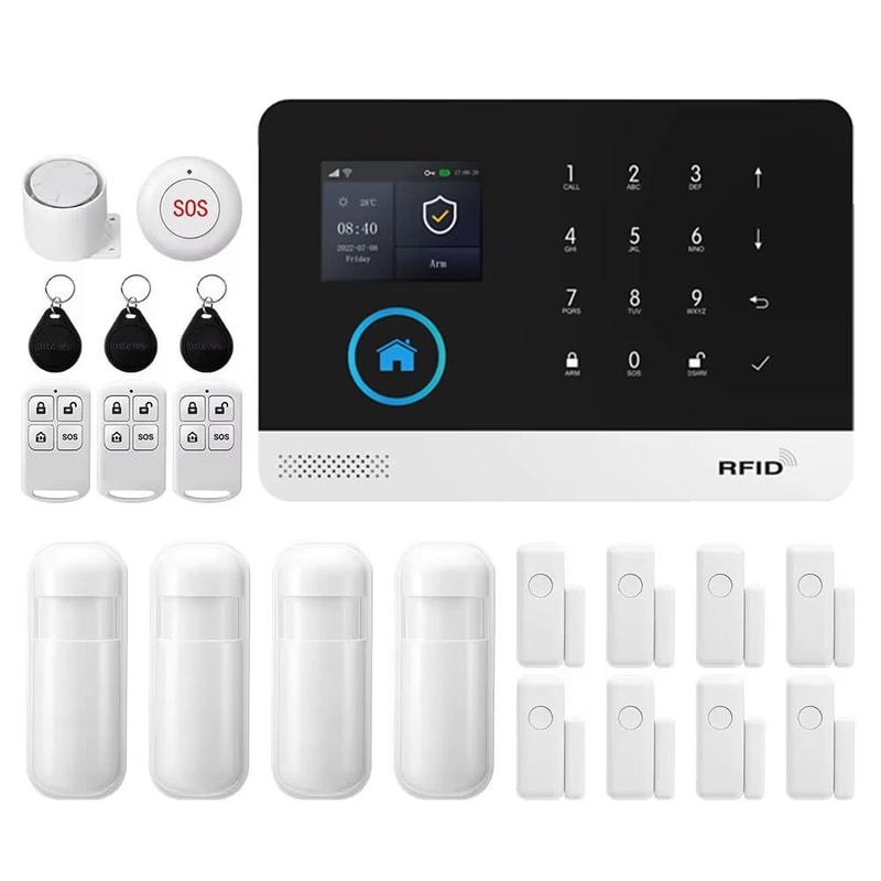 PGST Tuya Smart Life WiFi GSM 2G Home Alarm System Kit With Door And Motion Sensors 10