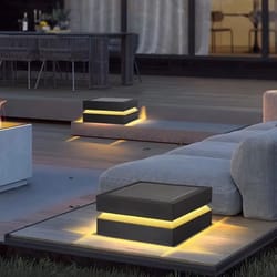 solar ip65 outdoor led square garden lamp for fence pillar door post