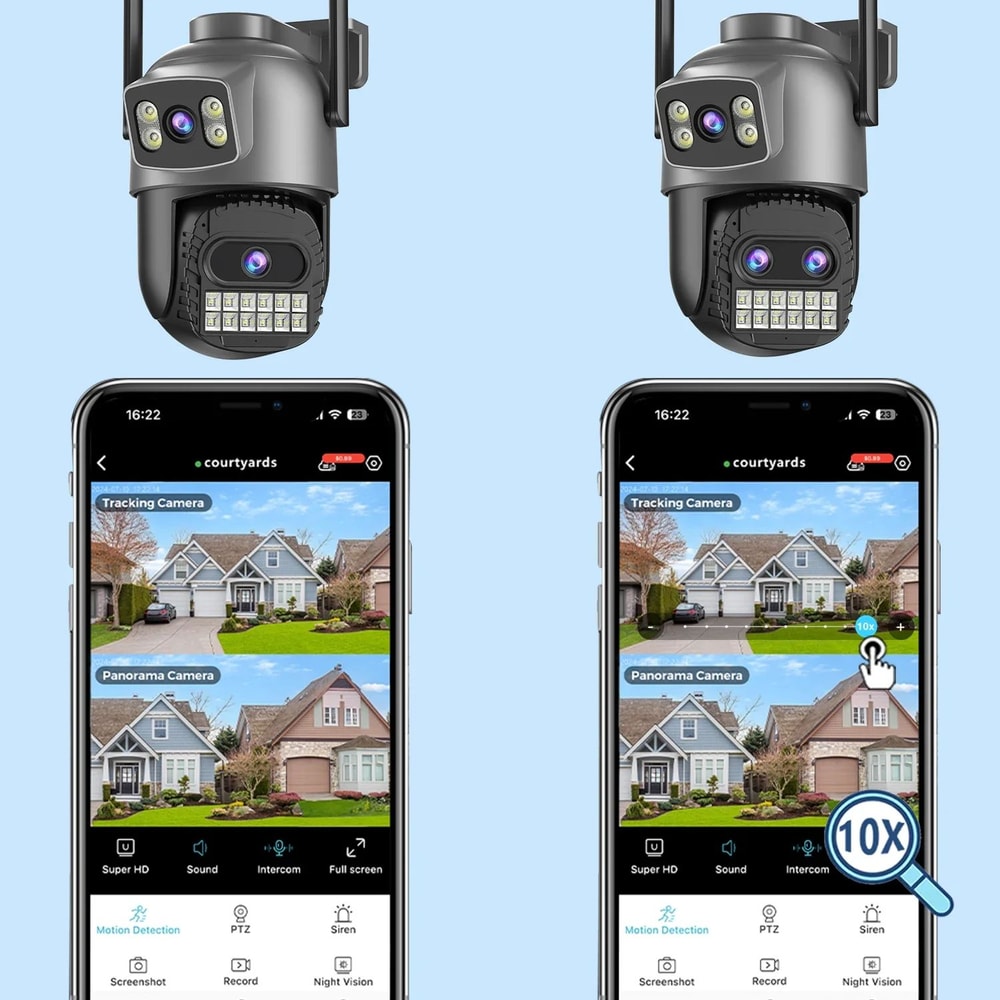 BESDER 15MP Outdoor WiFi PTZ Security Camera With Dual Screens And 10X Zoom 1