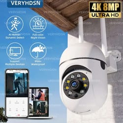 8mp outdoor wifi ptz security camera with ai human tracking and 4x zoom