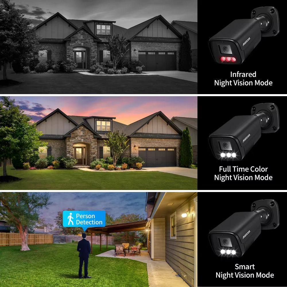 ASECAM 4K 8MP Outdoor PoE IP Security Camera With Human Detection And H265 Compression 1