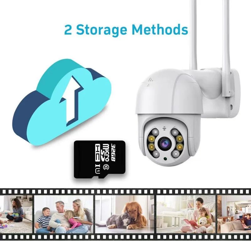 8MP 4K Outdoor WiFi PTZ Security Camera With AI Auto Tracking And Color Night Vision 5