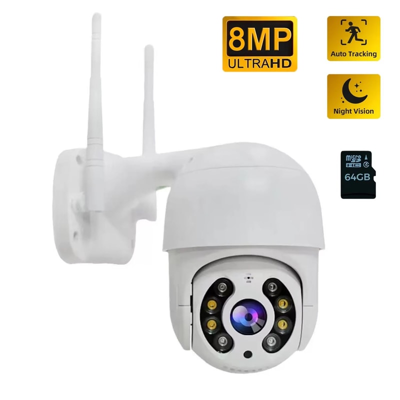 8MP 4K Outdoor WiFi PTZ Security Camera With AI Auto Tracking And Color Night Vision 9