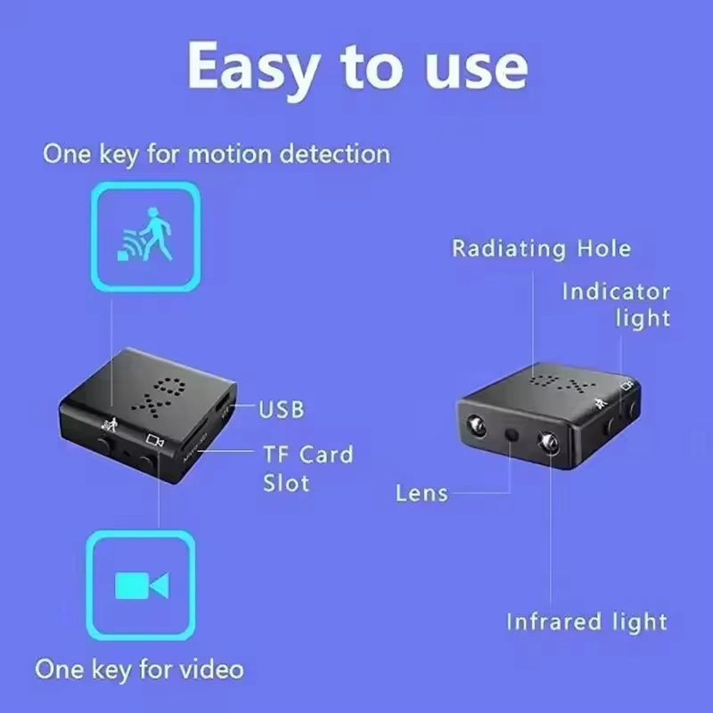 XD Full HD 1080P Mini Security Camera With Night Vision And Motion Detection 4
