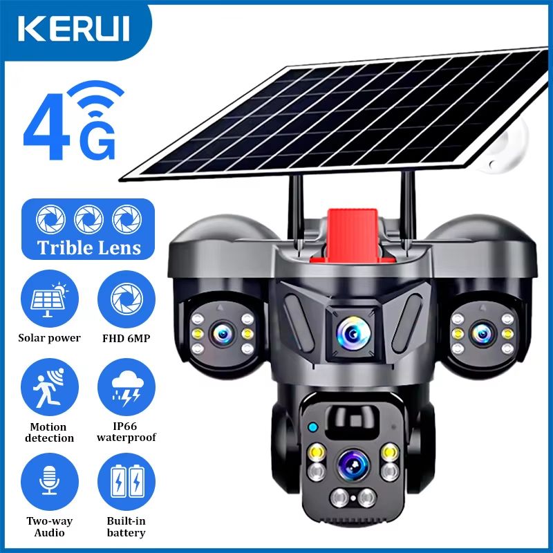 KERUI 6MP Solar WiFi 4G PTZ Outdoor Security Camera With Triple Lens And BuiltIn Battery 10