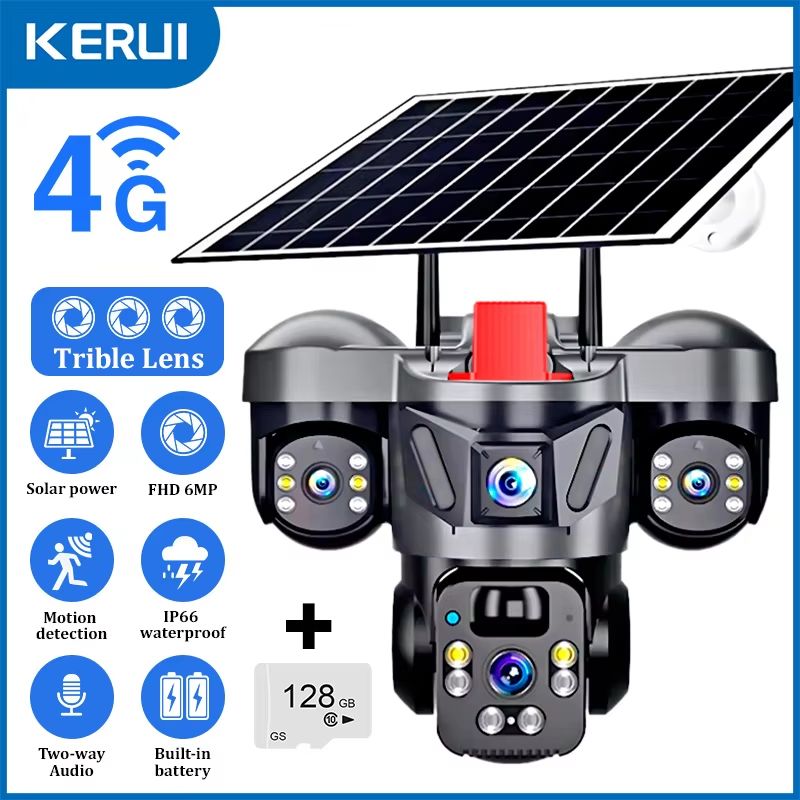 KERUI 6MP Solar WiFi 4G PTZ Outdoor Security Camera With Triple Lens And BuiltIn Battery 13