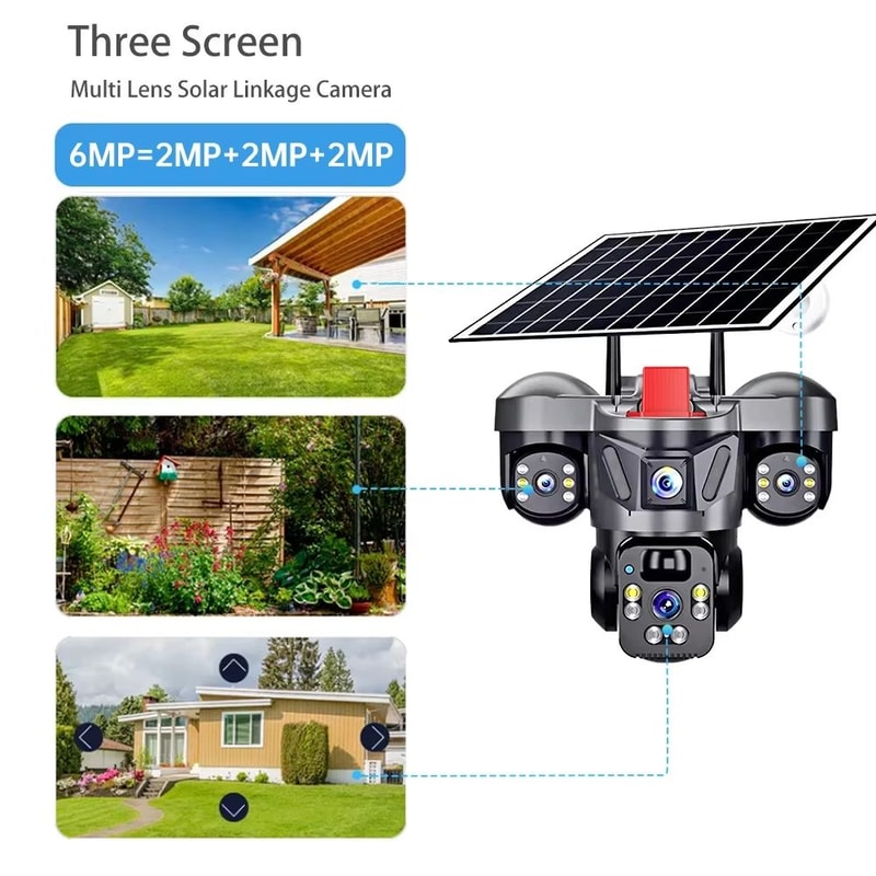 KERUI 6MP Solar WiFi 4G PTZ Outdoor Security Camera With Triple Lens And BuiltIn Battery 1