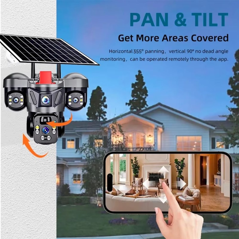 KERUI 6MP Solar WiFi 4G PTZ Outdoor Security Camera With Triple Lens And BuiltIn Battery 4