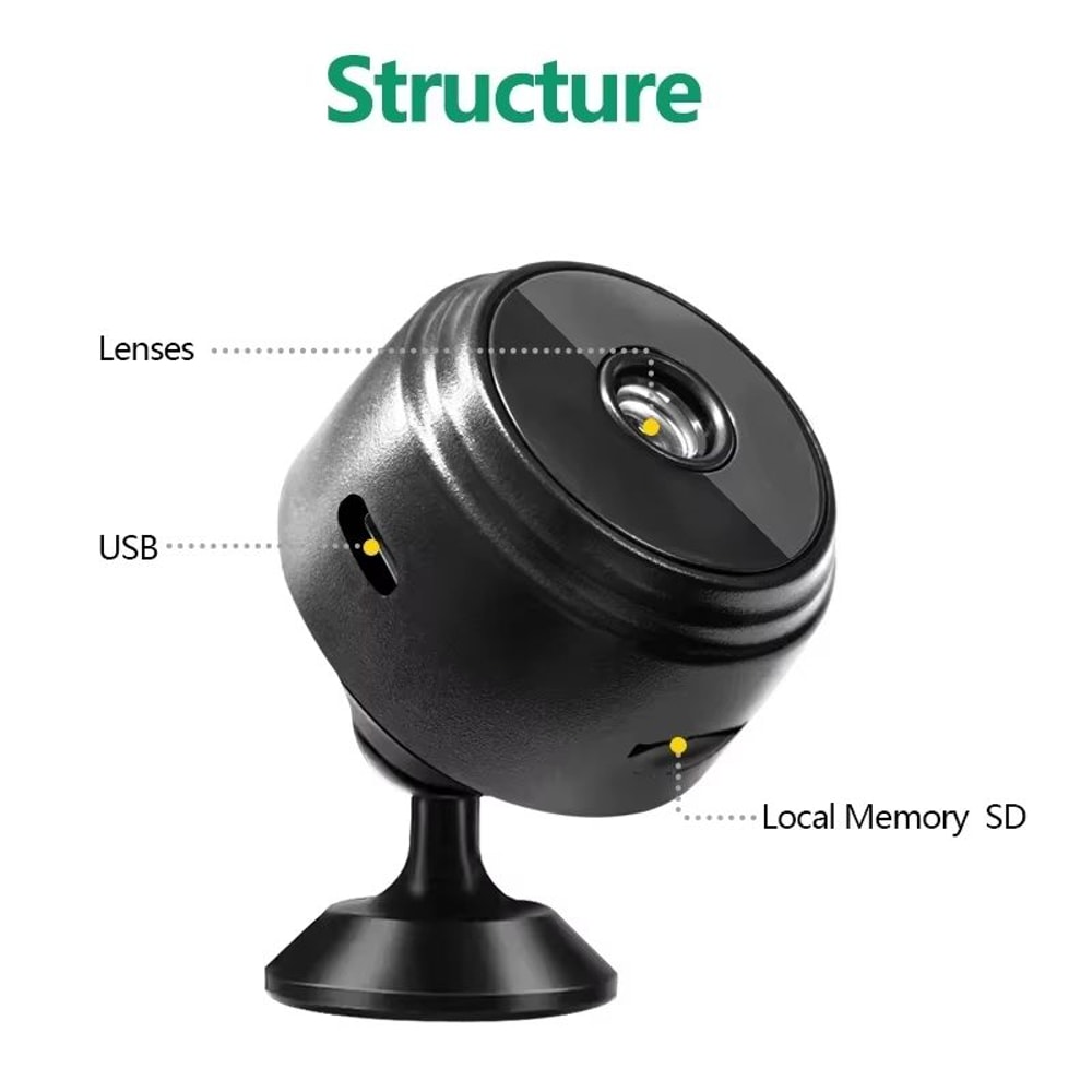 A9 1080P WiFi Mini Wireless Security Camera With Night Vision And Remote Monitoring 5