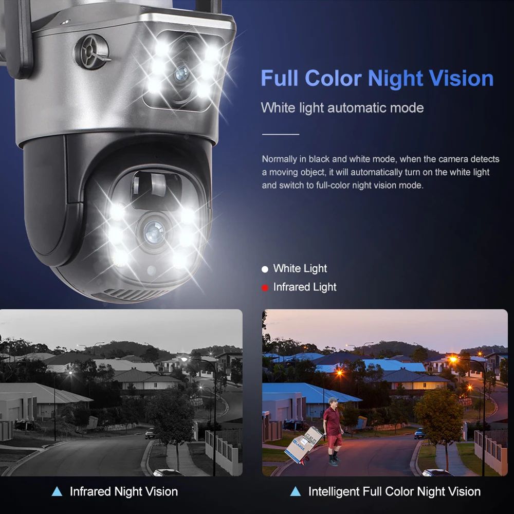 4GWiFi Solar 8MP 4K Dual Lens Outdoor Security Camera With PIR Night Vision And Long Battery Life 5
