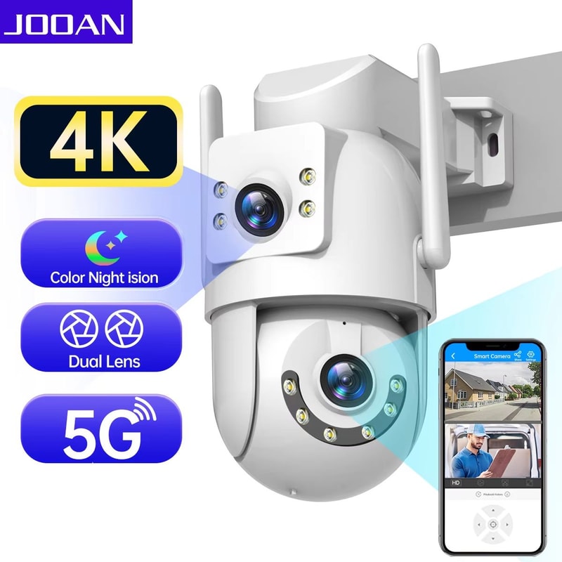 Jooan 4K 8MP Outdoor WiFi PTZ Security Camera With Dual Lens 5X Zoom And AI Tracking 0