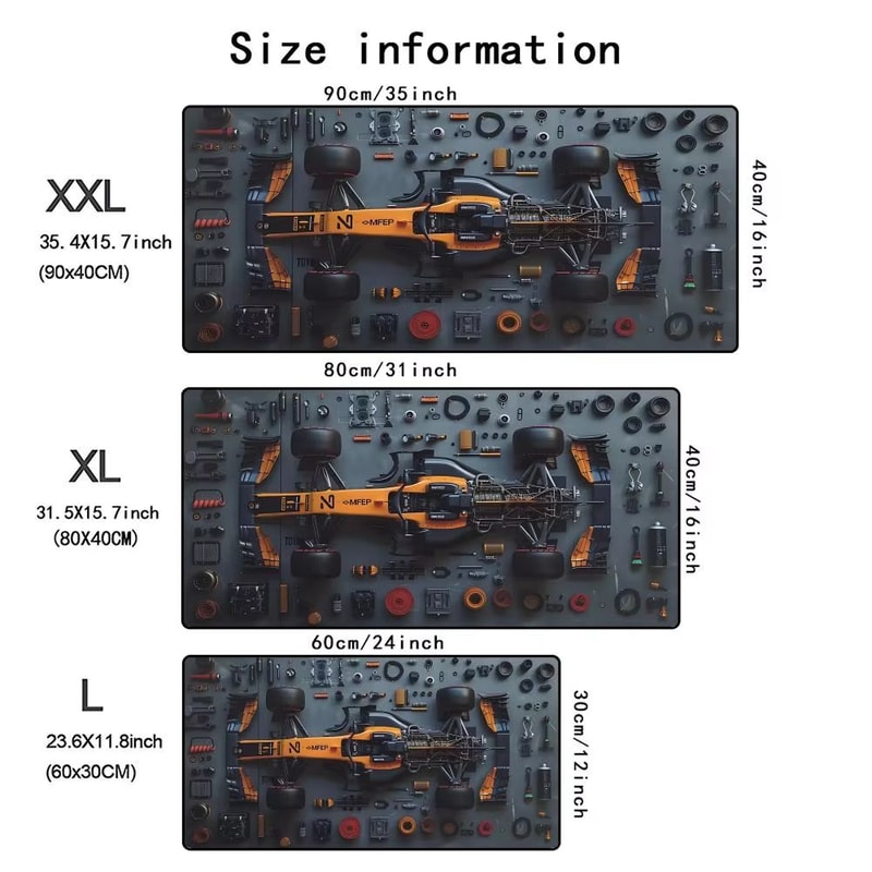 F1 Racing XXL Mouse Pad Extended Gaming Desk Pad Non Slip Keyboard Mouse Mat 6