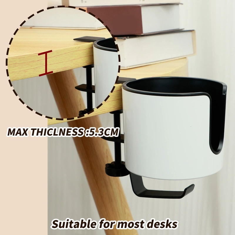 2in1 Desk Clamp Headphone Holder And Cup Holder For Gaming And Office Desks 4