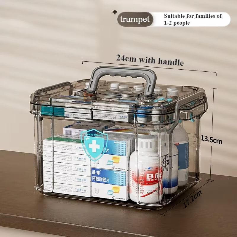 Large Portable Medicine Storage Box With Transparent Lid And Handle 6