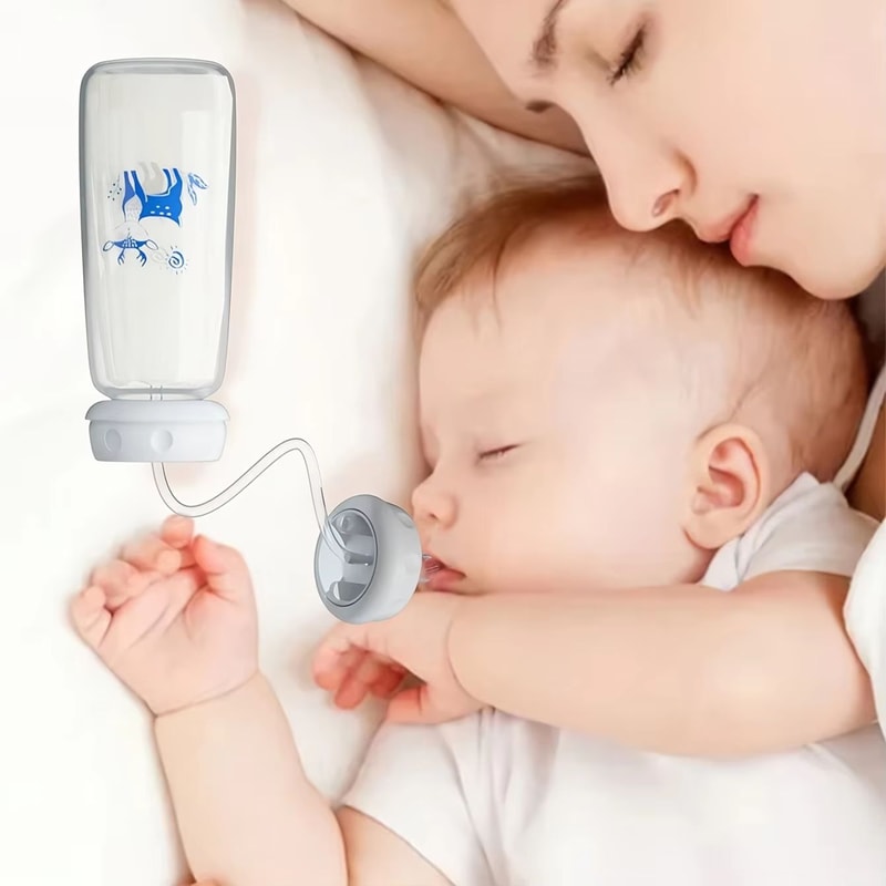 HandsFree NormalNeck 8oz240ml Baby Feeding Bottle With Straw Brush 2