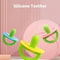 Soft Silicone PacifierStyle Baby Teether Ring With Massage Dot 4