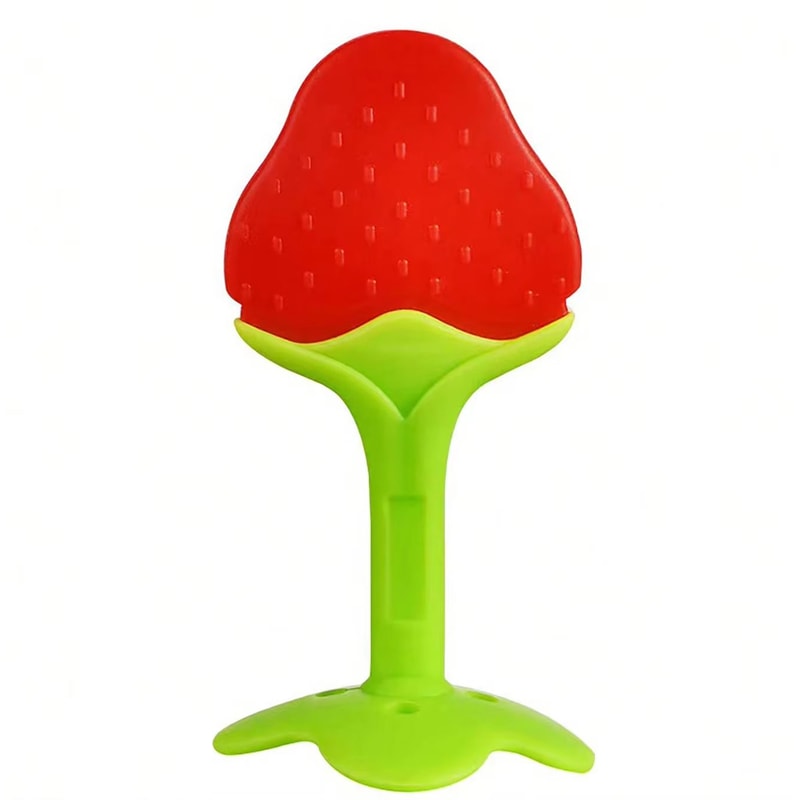 Soft Silicone Strawberry GrapeShape Baby Teether Ring 8