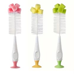2-in-1 milk bottle cleaning brush with nipple brush & suction cup