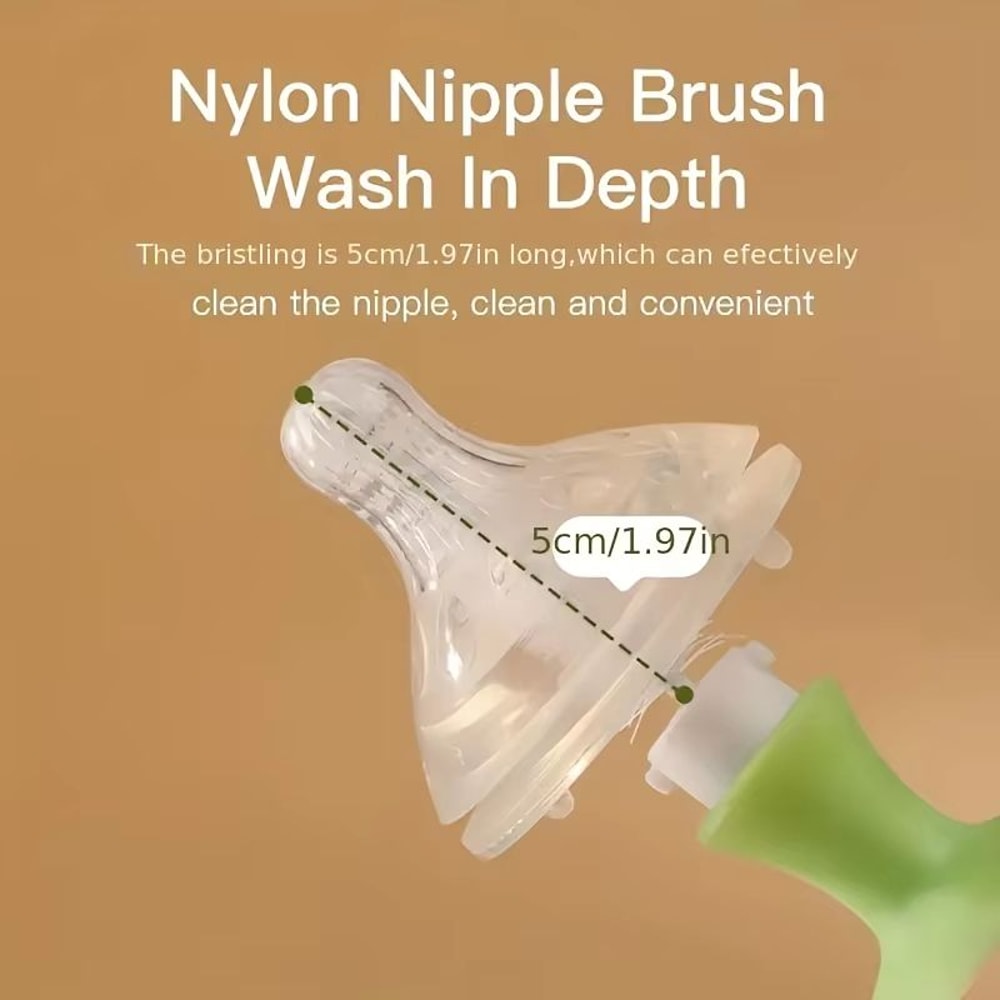 2in1 Milk Bottle Cleaning Brush With Nipple Brush Suction Cup 3