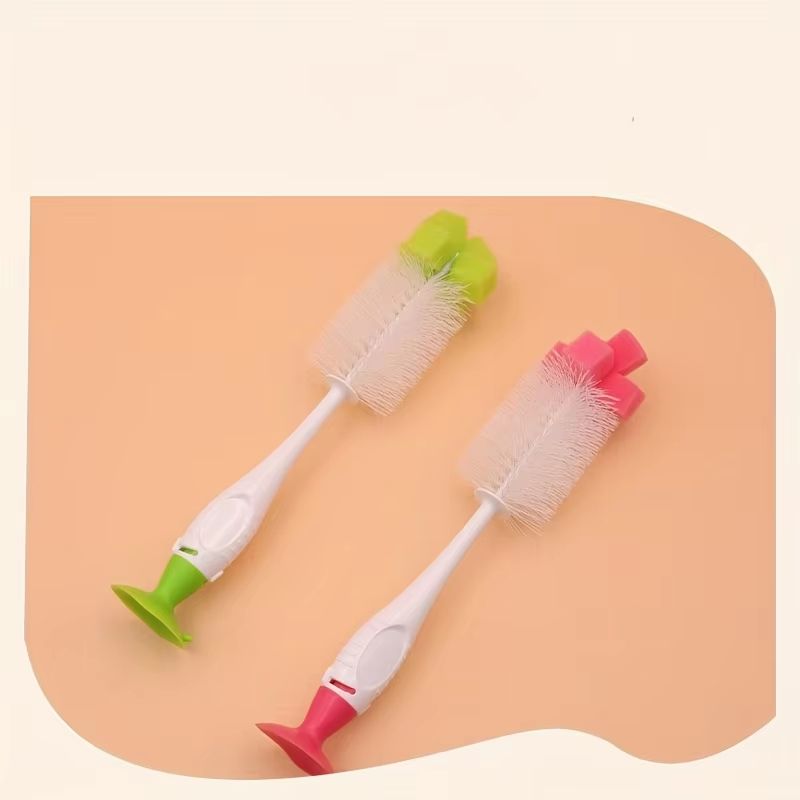2in1 Milk Bottle Cleaning Brush With Nipple Brush Suction Cup 5