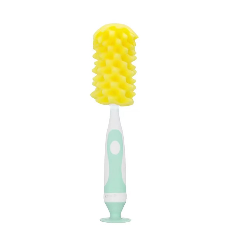 2in1 Soft Touch Sponge Baby Bottle Brush With Nipple Brush Suction Cup 6
