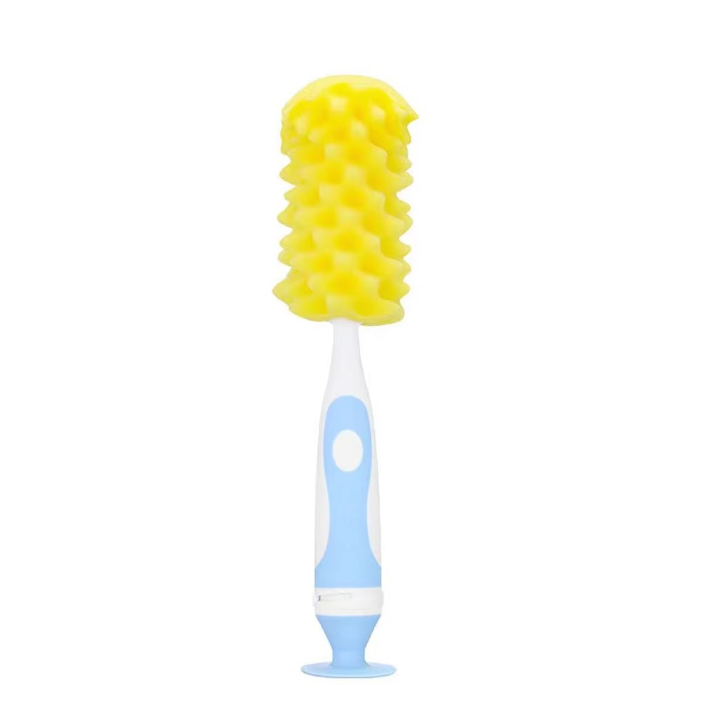 2in1 Soft Touch Sponge Baby Bottle Brush With Nipple Brush Suction Cup 7