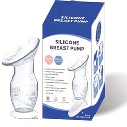 manual silicone breastfeeding pump with scale & diversion trench - quiet pumping milk saver
