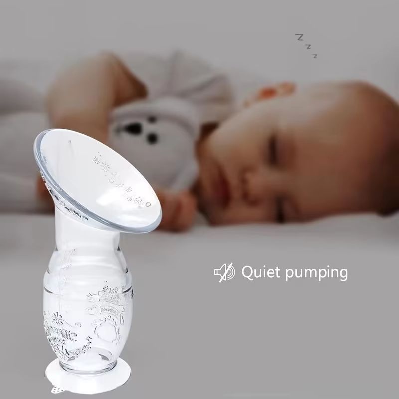 Manual Silicone Breastfeeding Pump With Scale Diversion Trench Quiet Pumping Milk Saver 2