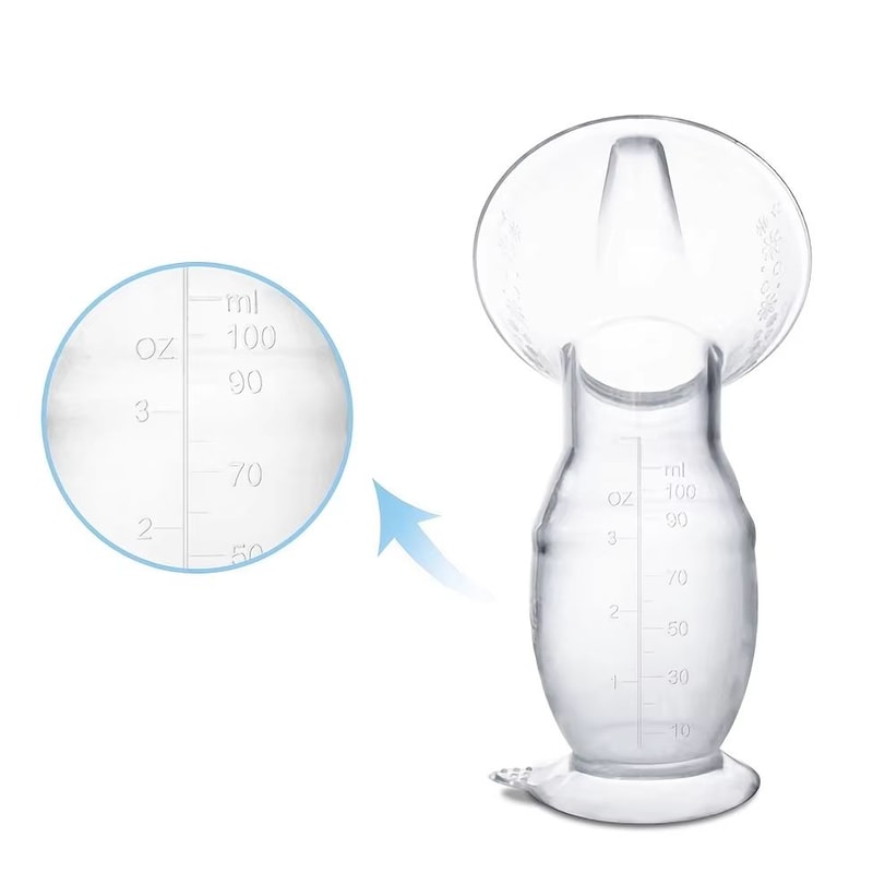 Manual Silicone Breastfeeding Pump With Scale Diversion Trench Quiet Pumping Milk Saver 5