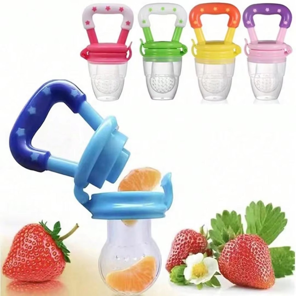 4Piece Baby Feeding Set With Suction Base Bottle Cereal Fruit Feeders And Mesh Bags 2