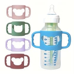 silicone baby bottle handle sleeves for standard & wide-neck bottles (1/2 pack)