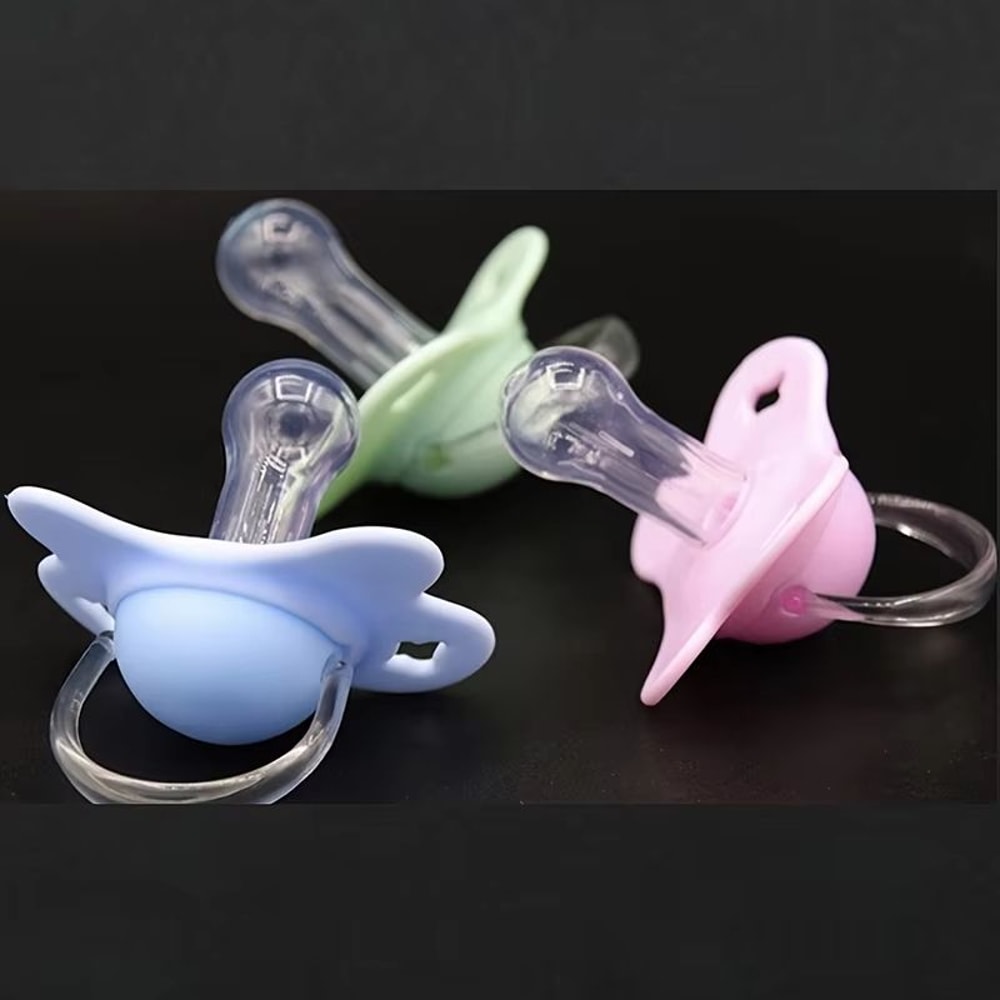 4Color Silicone Baby Pacifier With Thumb Round Nipple And Protective Cover 4