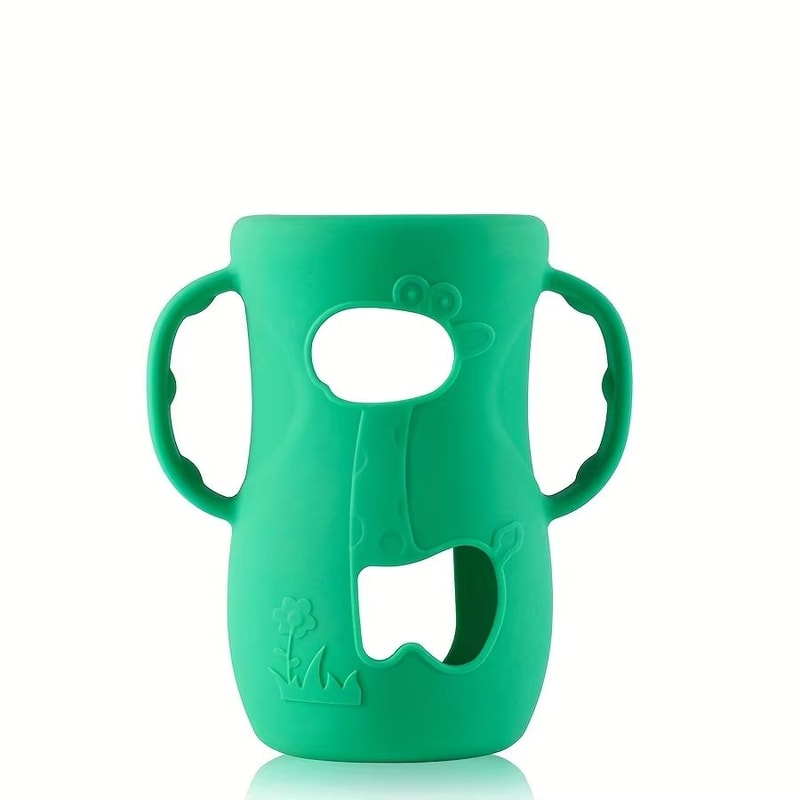 8 Oz240 Ml WideNeck Silicone Baby Bottle Sleeve With Handle Feeding Bottle Protector 9