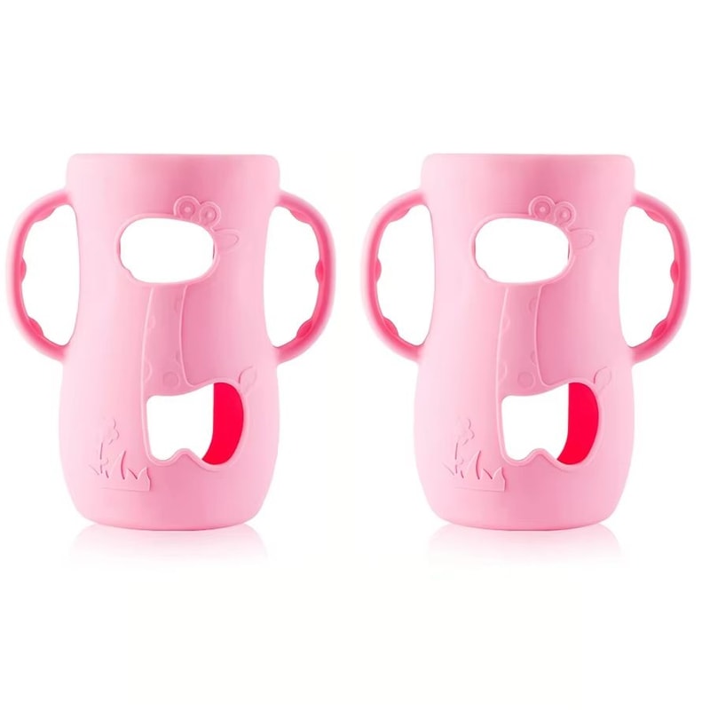 8 Oz240 Ml WideNeck Silicone Baby Bottle Sleeve With Handle Feeding Bottle Protector 13