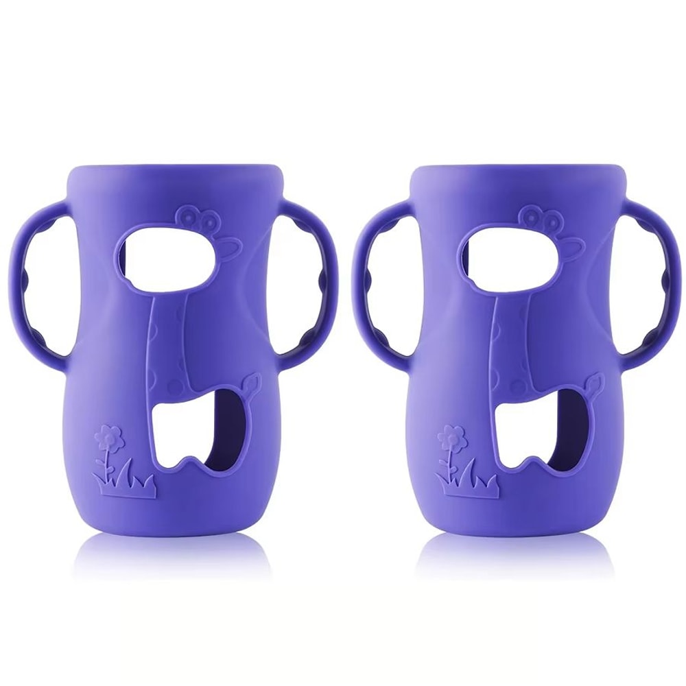 8 Oz240 Ml WideNeck Silicone Baby Bottle Sleeve With Handle Feeding Bottle Protector 8