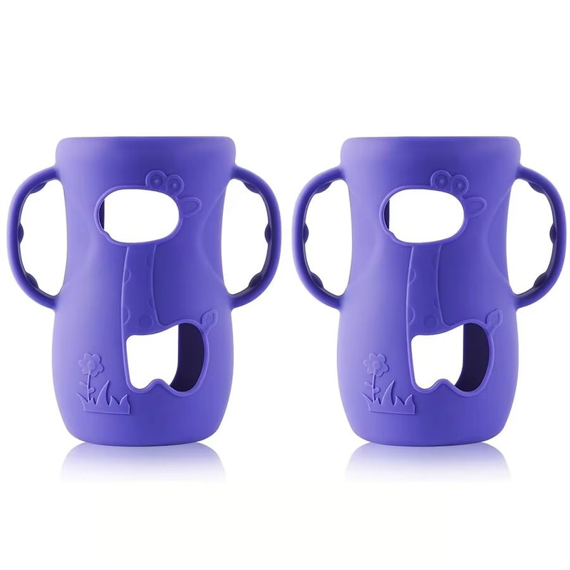 8 Oz240 Ml WideNeck Silicone Baby Bottle Sleeve With Handle Feeding Bottle Protector 8