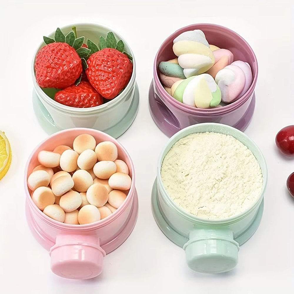 Large Capacity Baby Milk Powder Dispenser With Strap Stackable Portable Formula Storage Box 4