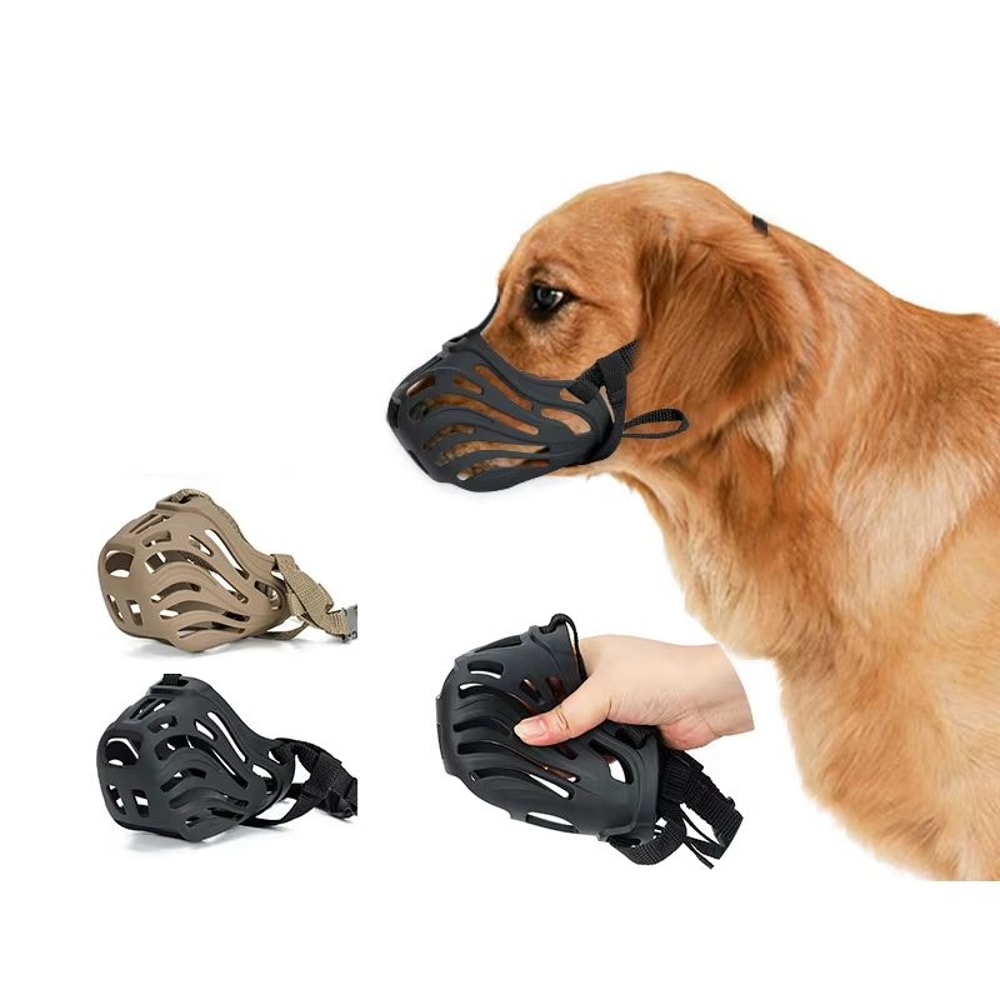 Adjustable Dog Muzzle For Small To Medium Dogs Breathable Mesh Mouth Guard With Comfort Fit Strap 1