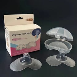 soft silicone nipple shields 2-pack with protective storage box for comfortable breastfeeding