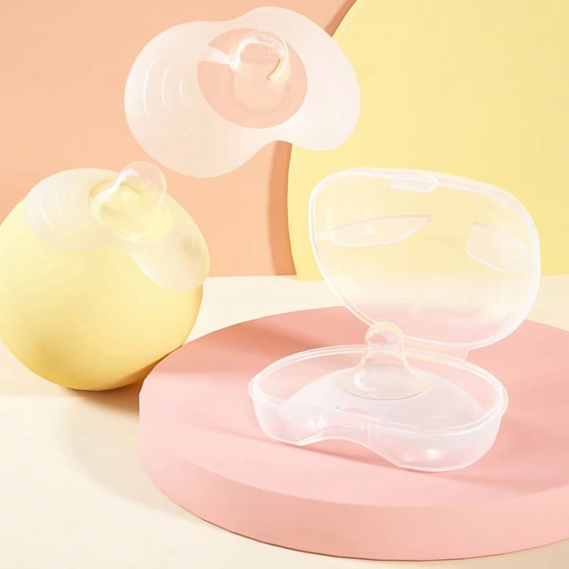 Soft Silicone Nipple Shields 2Pack With Protective Storage Box For Comfortable Breastfeeding 1
