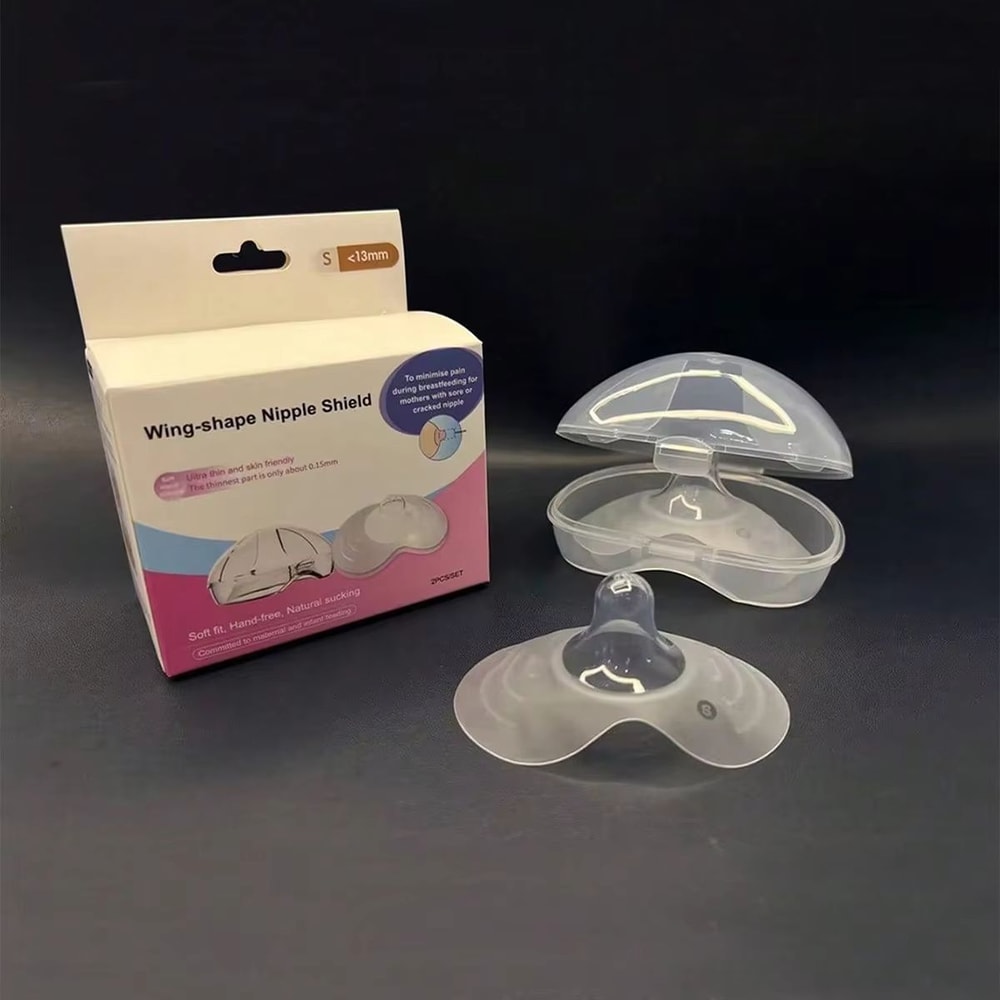 Soft Silicone Nipple Shields 2Pack With Protective Storage Box For Comfortable Breastfeeding 4