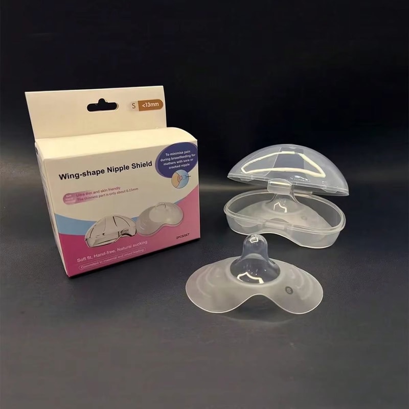 Soft Silicone Nipple Shields 2Pack With Protective Storage Box For Comfortable Breastfeeding 4