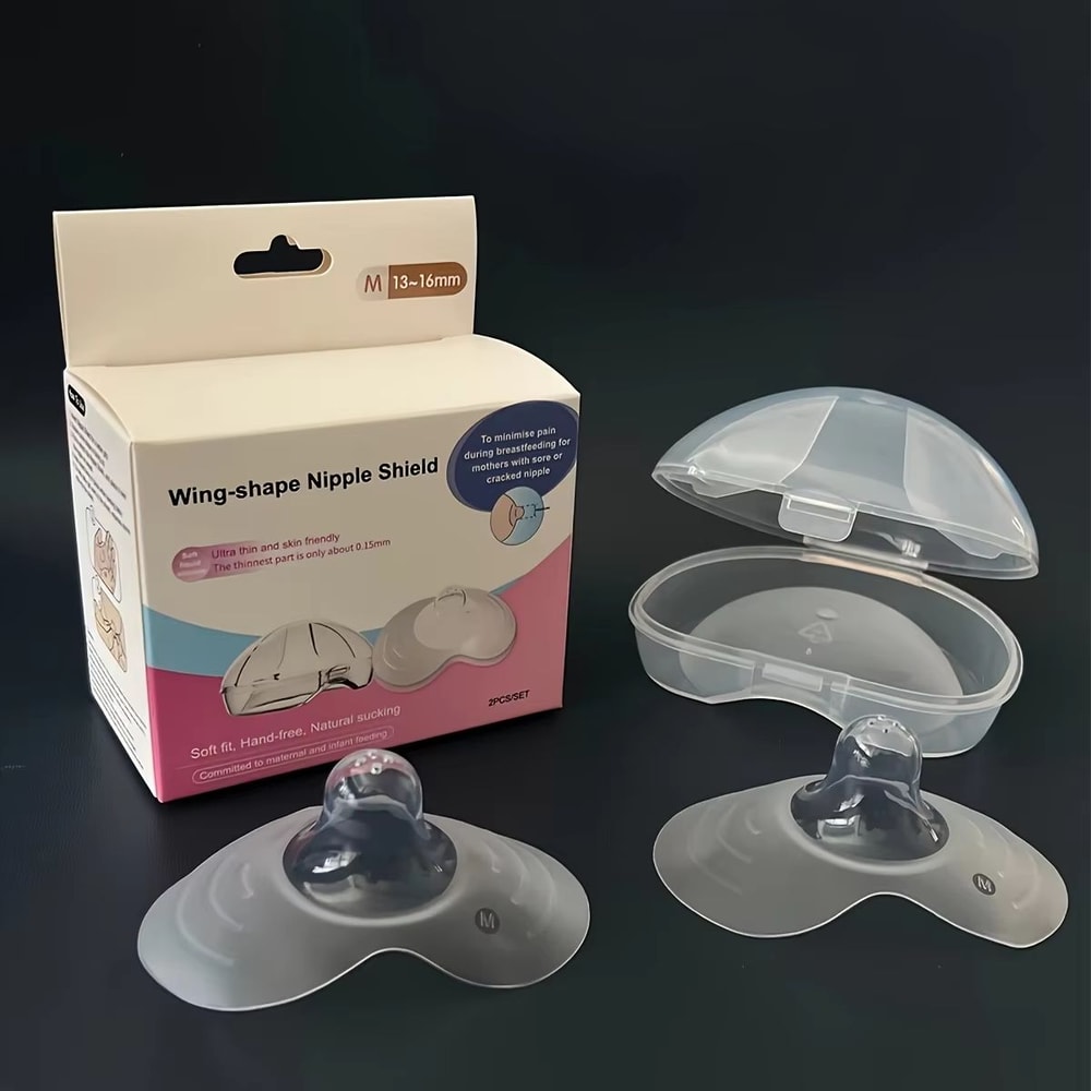 Soft Silicone Nipple Shields 2Pack With Protective Storage Box For Comfortable Breastfeeding 7