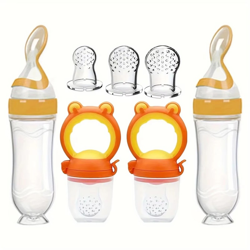 7Piece Baby Feeding Set With Soft Silicone Bottles And Fruit Feeder Pacifiers 8