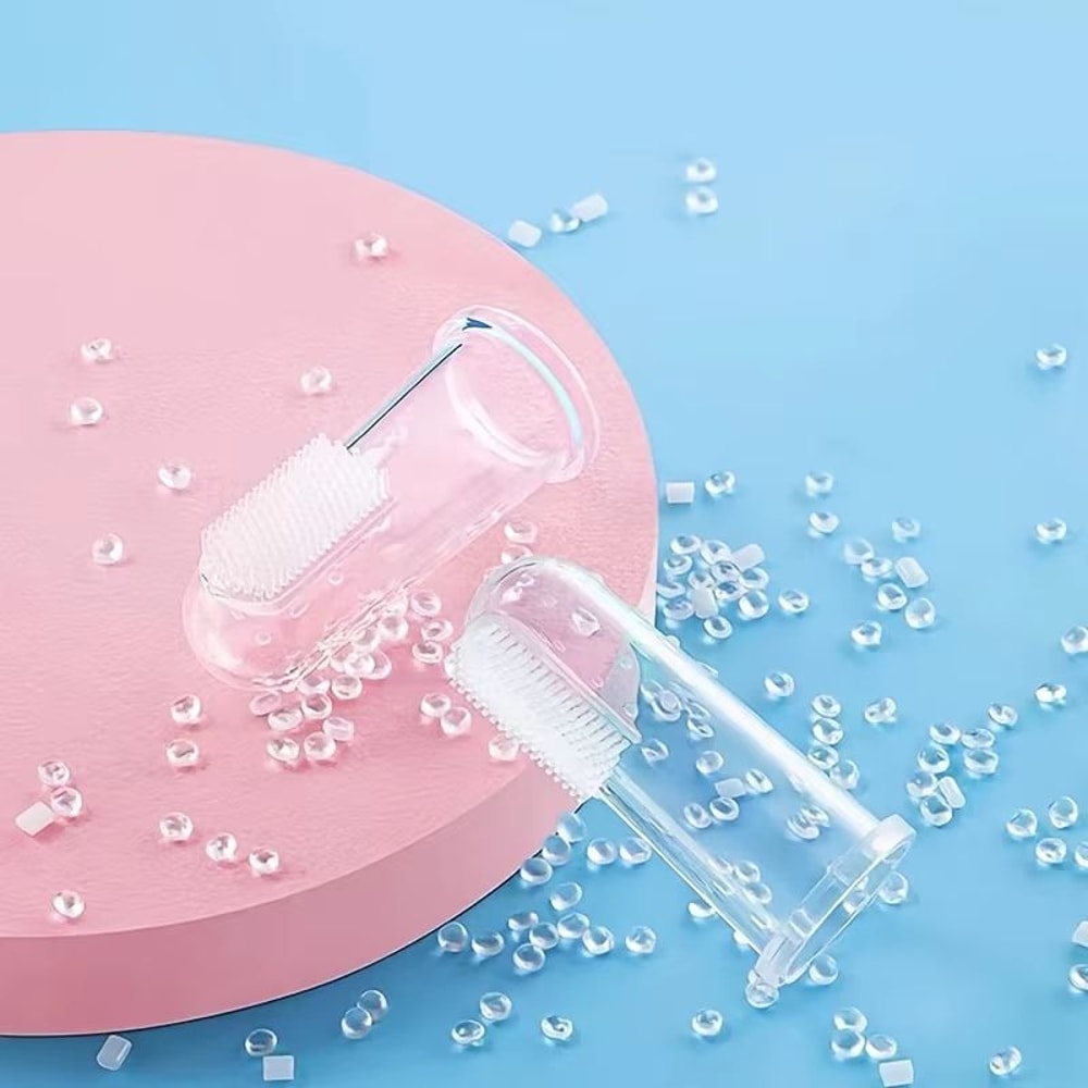 2Pack Baby Silicone Finger Toothbrush With Soft Bristles For Gentle Infant Oral Care 1